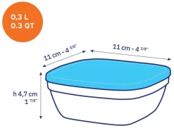 Boîtes Carrées>Duralex Freshbox - Boite de conservation carrée couvercle blanc 30cl