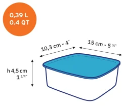 Professionnels De La Restauration|Boîtes Rectangulaires>Duralex Freshbox - Boite de conservation rectangulaire couvercle bleu 39cl