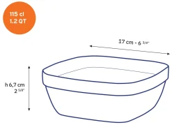 Professionnels De La Restauration|Saladiers>Duralex Lys - Saladier carré transparent 1,15l