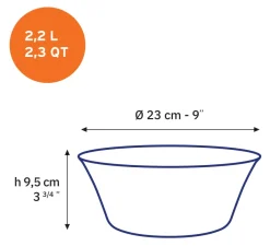 Professionnels De La Restauration|Saladiers>Duralex Lys - Saladier en verre - Vermeil - 23cm - 2,2l