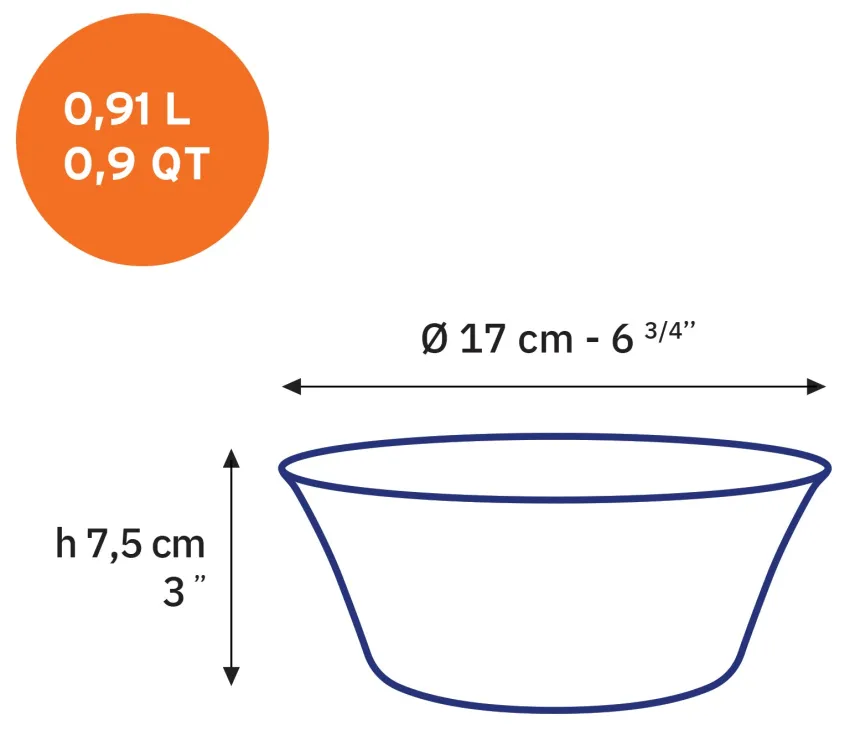 Professionnels De La Restauration|Saladiers>Duralex Lys - Saladier en verre - Vermeil - 17cm - 91cl