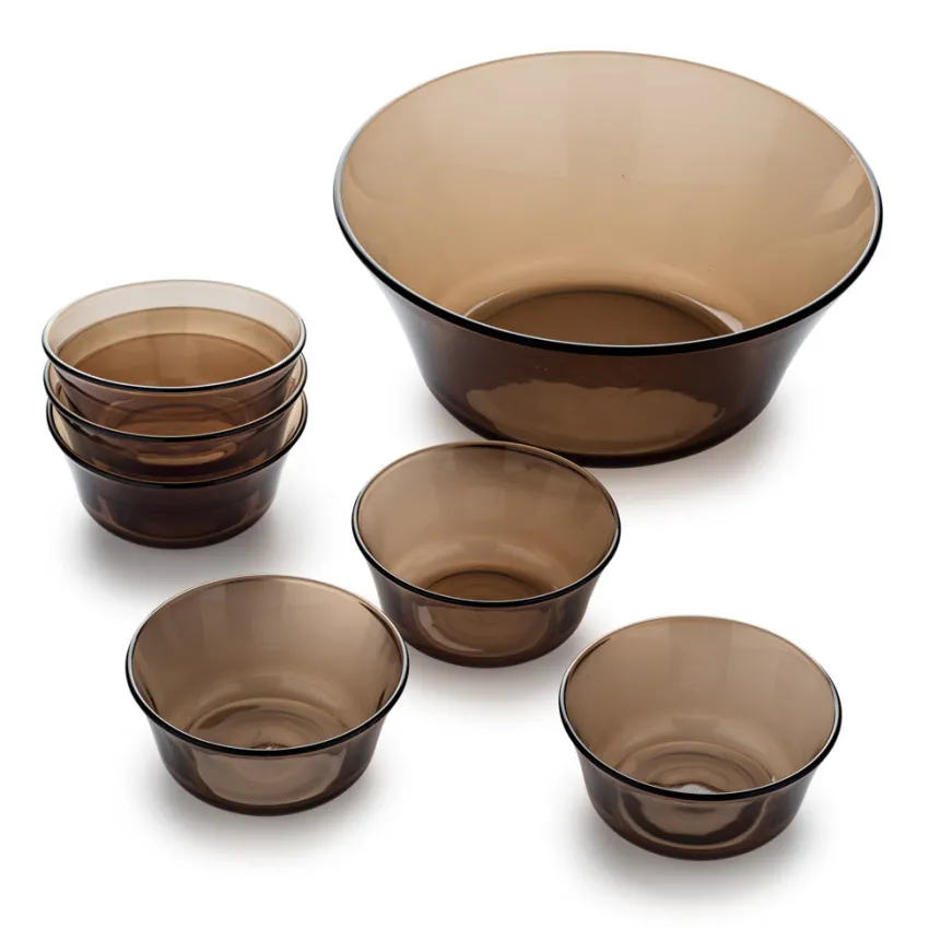 Kits|Coupelles>Duralex Lys - Saladier (2.2L) et petites coupelles de service (25cl) / Sepia