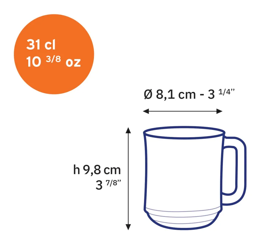 Professionnels De La Restauration|Mugs>Duralex Lys - Tasse en verre Sépia 31 cl