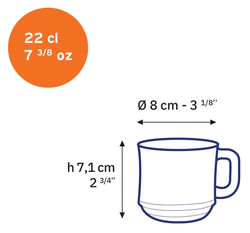 Professionnels De La Restauration|Tasses>Duralex Lys - Tasse en verre transparent Empilable 22 cl