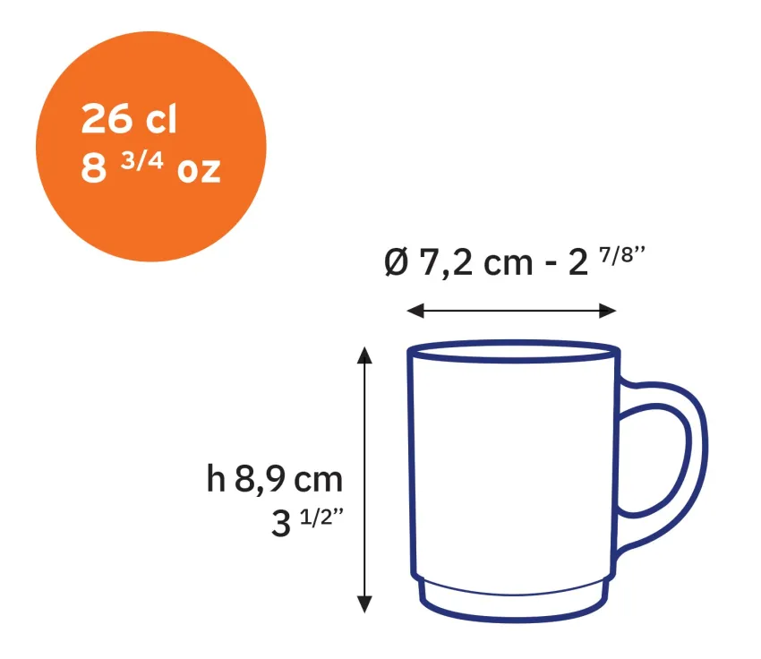 Professionnels De La Restauration|Mugs>Duralex Versailles - Mug en verre Sepia 26 cl